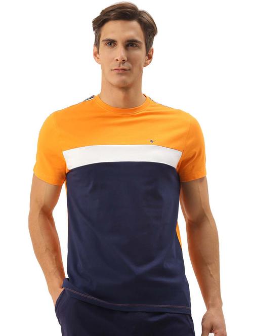 men regular fit color block short sleeve t-shirt - 21635860 - Standard Image - 0