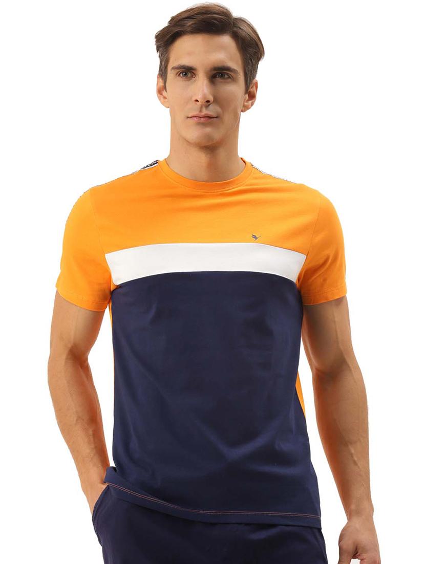 men regular fit color block short sleeve t-shirt - 21635860 - Zoom Image - 0