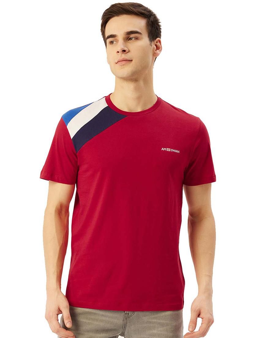 men regular fit color block short sleeve t-shirt - 21635865 -  Zoom Image - 0