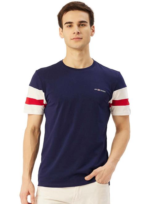 men regular fit color block short sleeve t-shirt - 21635880 - Standard Image - 0
