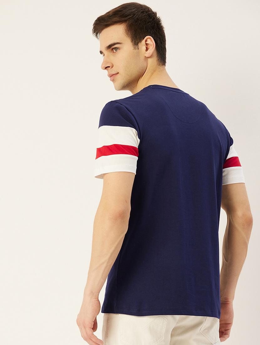 men regular fit color block short sleeve t-shirt - 21635880 - Standard Image - 2