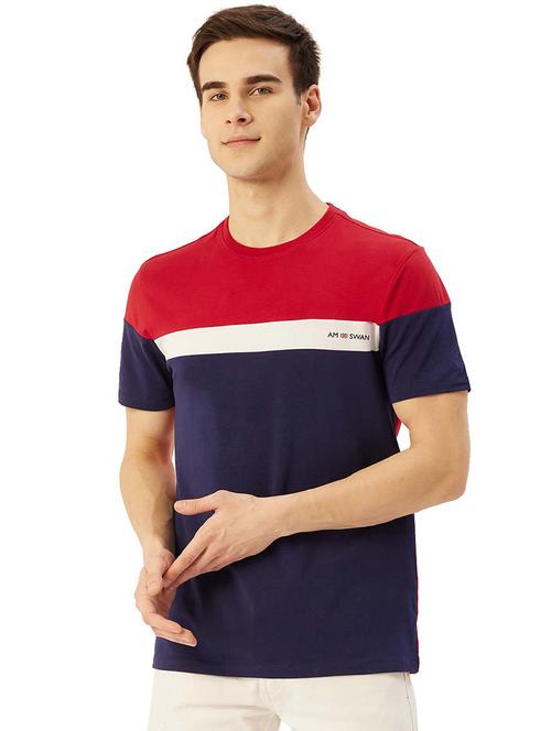 men regular fit color block short sleeve t-shirt - 21635891 - Standard Image - 0