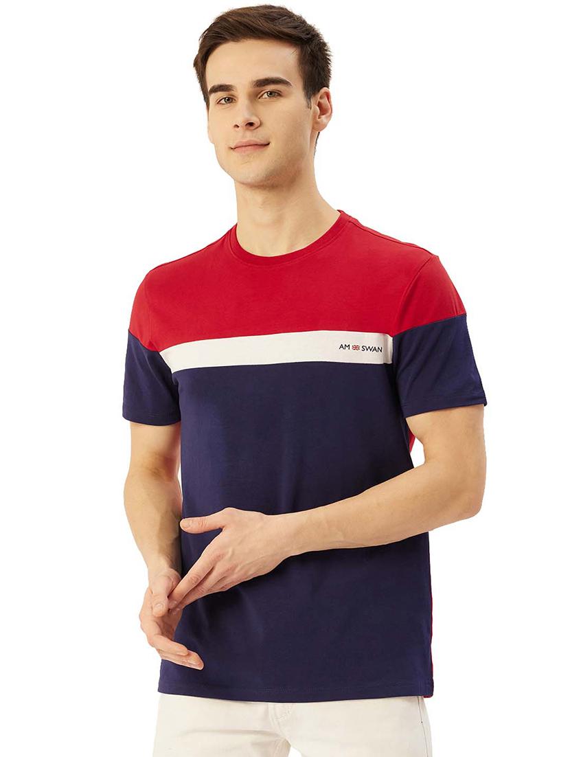 men regular fit color block short sleeve t-shirt - 21635891 - Zoom Image - 0