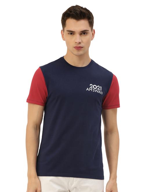 men regular fit color block short sleeve t-shirt - 21635900 -  Standard Image - 0