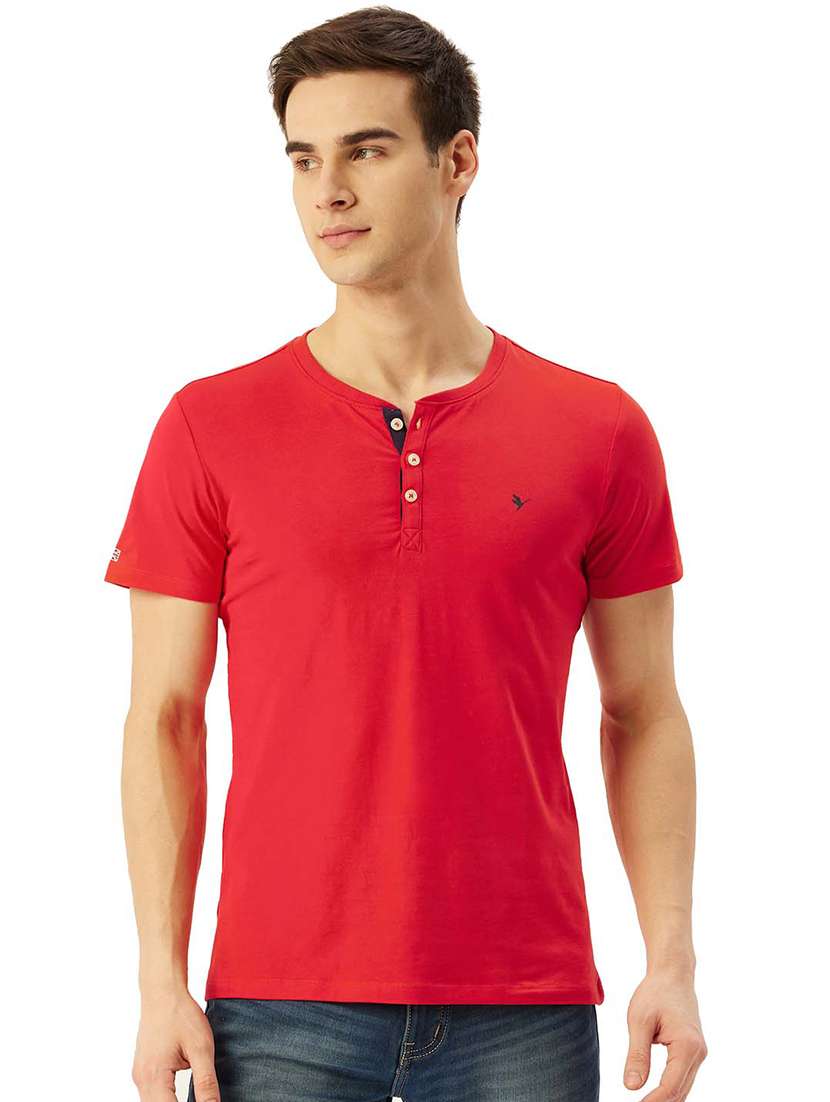 men regular fit solid short sleeve t-shirt