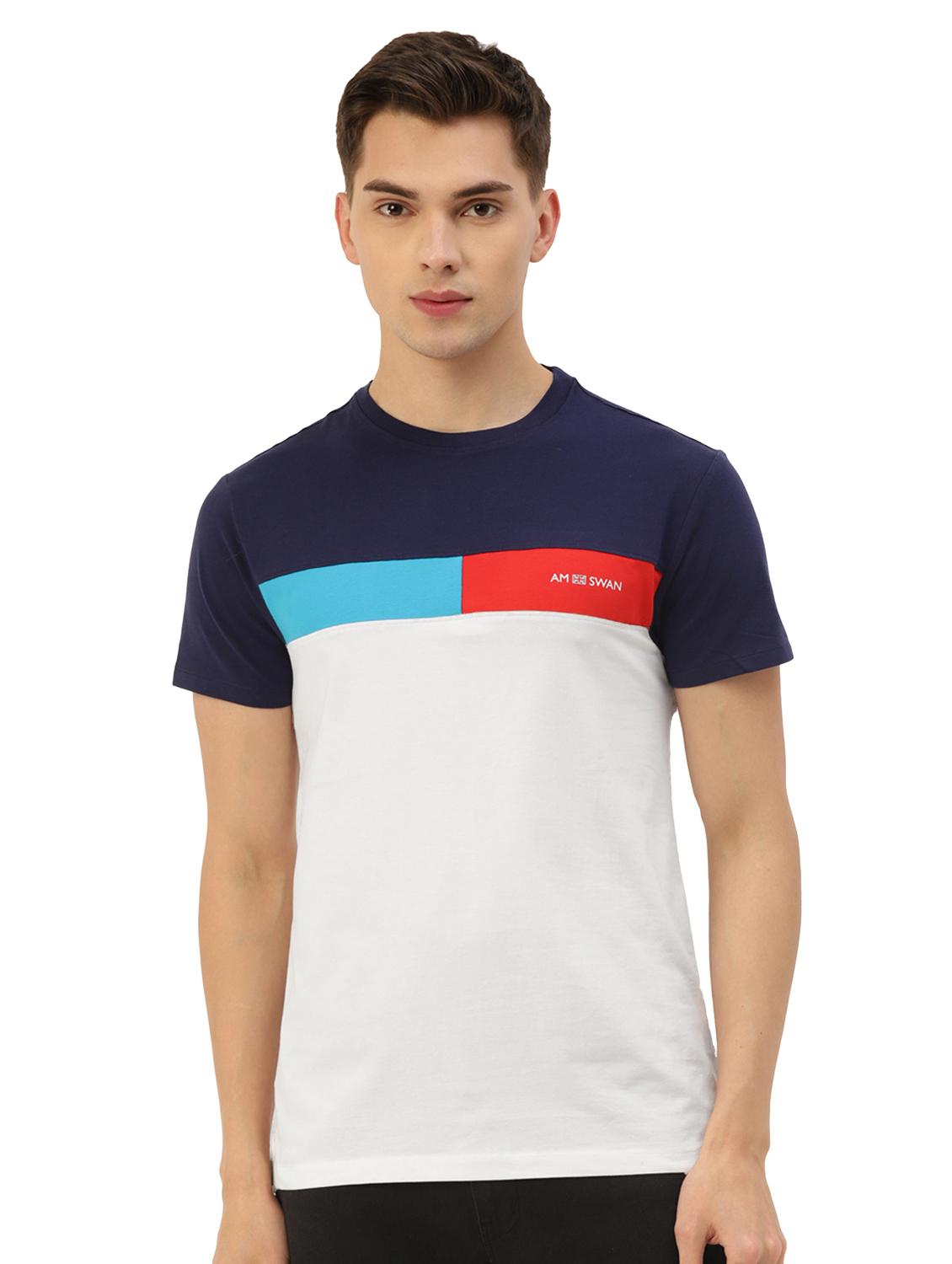 men regular fit color block short sleeve t-shirt