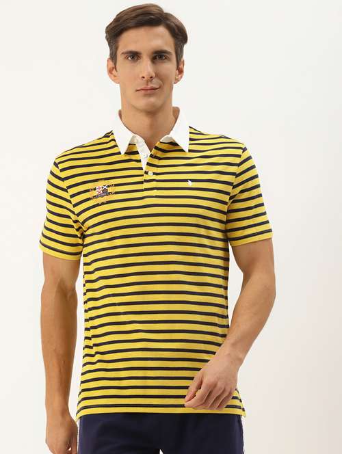 men regular fit striped short sleeve polo t-shirt - 21635922 -  Standard Image - 0