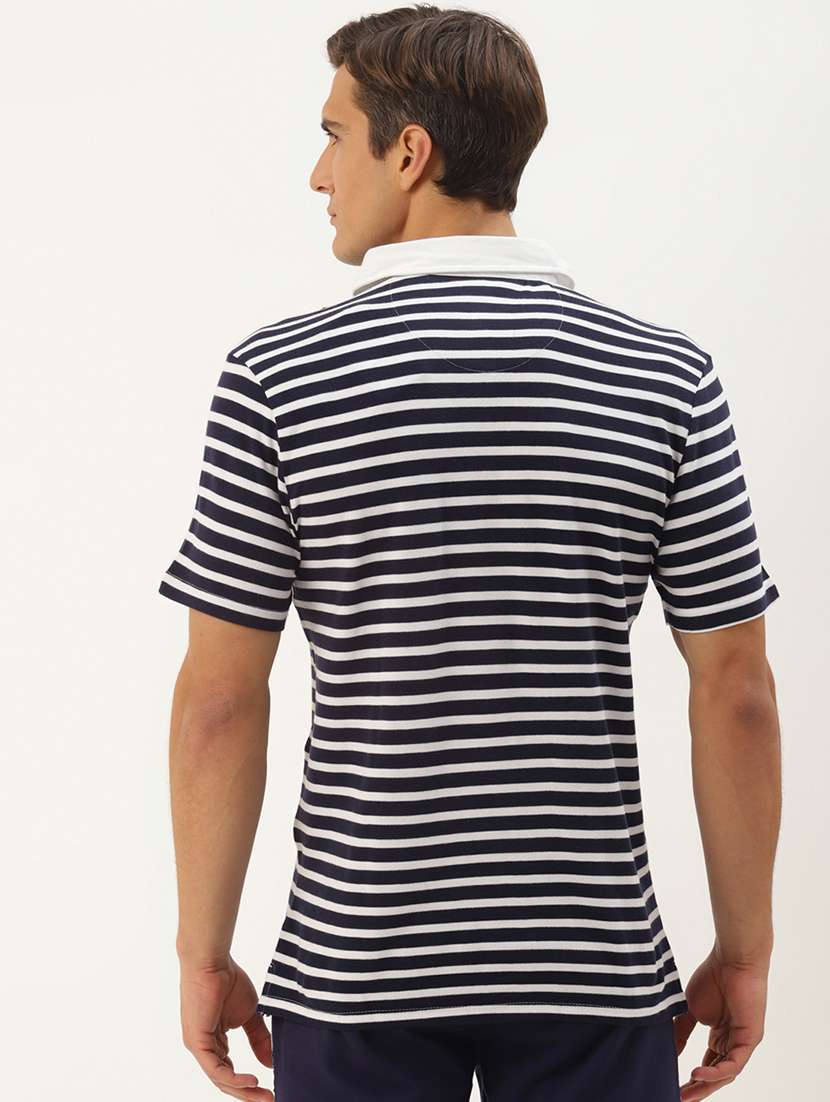 men regular fit striped short sleeve polo t-shirt - 21635923 - Standard Image - 2