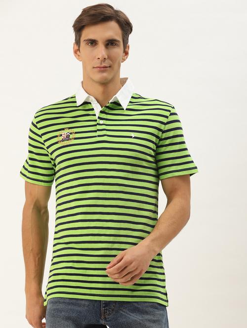 men regular fit striped short sleeve polo t-shirt - 21635926 -  Standard Image - 0