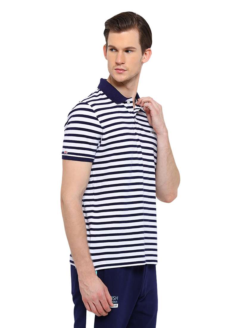 men regular fit striped short sleeve polo t-shirt - 21635931 -  Standard Image - 2
