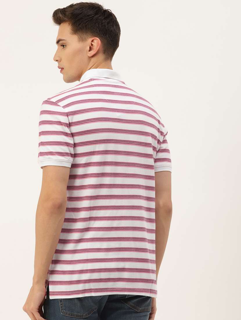 men regular fit striped short sleeve polo t-shirt - 21635940 -  Standard Image - 2