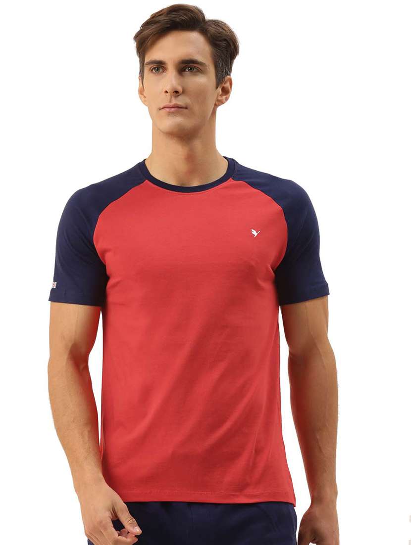 men regular fit color block short sleeve t-shirt