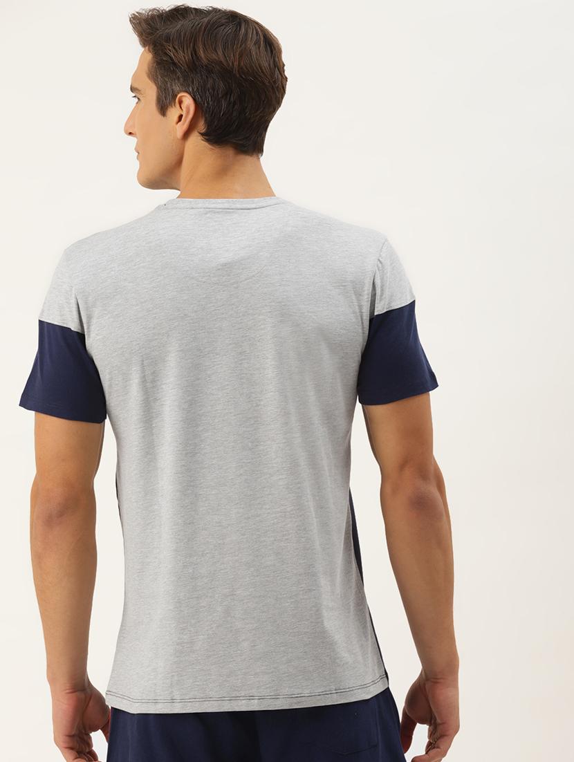 men regular fit color block short sleeve t-shirt - 21636014 - Standard Image - 2