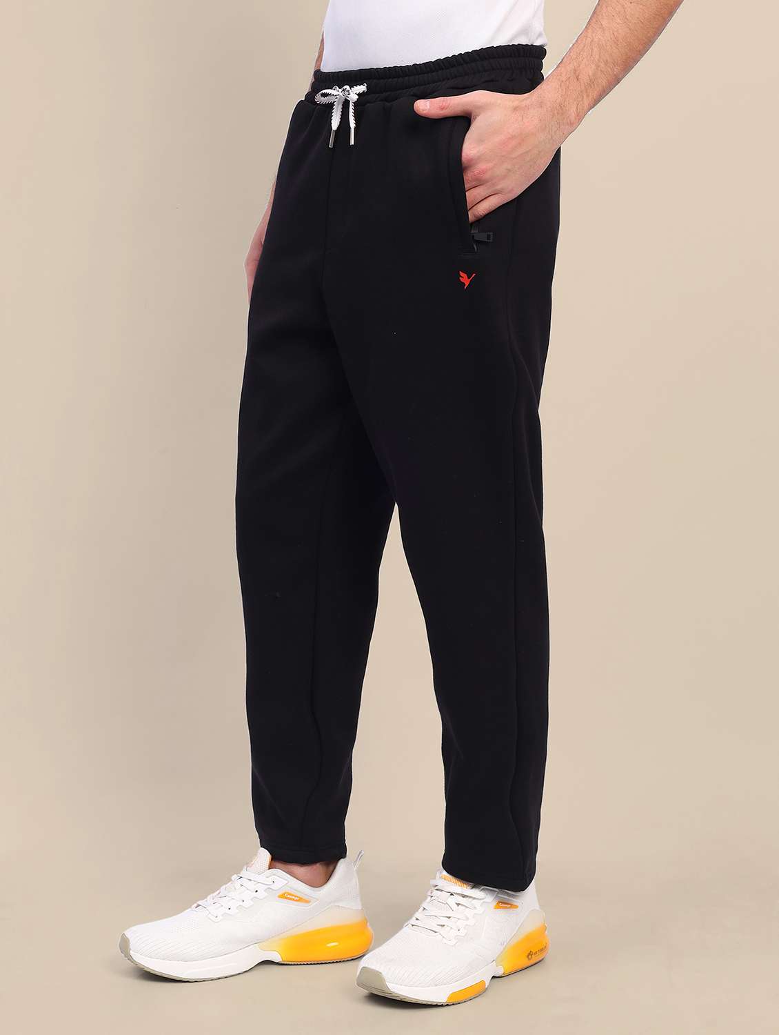 men solid full length track pants - 21636140 - Standard Image - 2