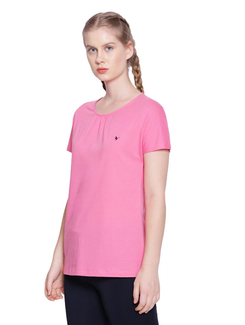 women solid short sleeves regular top - 21636165 - Standard Image - 2
