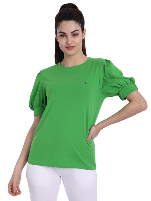 women solid round neck top - 21636172 - Standard Image - 0