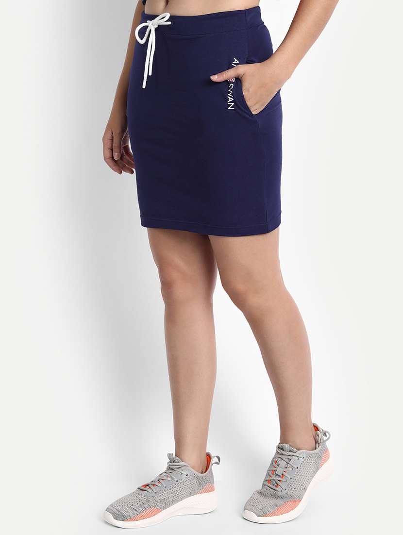 women mid rise solid straight skirt - 21636207 - Standard Image - 2