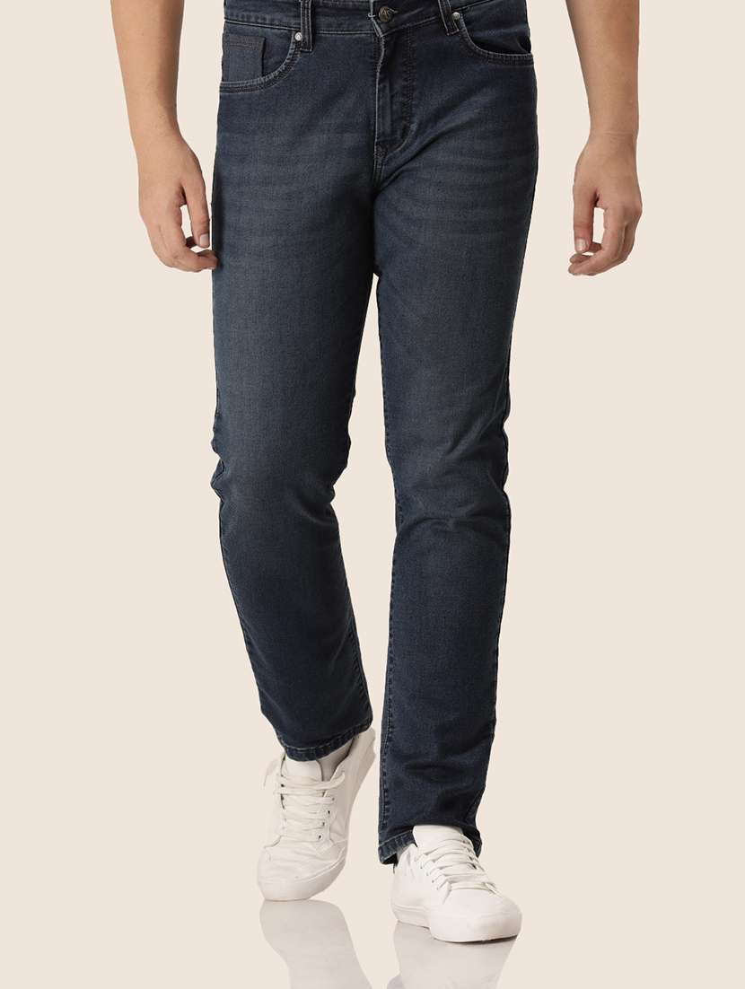 men plain mid rise denim jeans - 21636293 - Zoom Image - 0