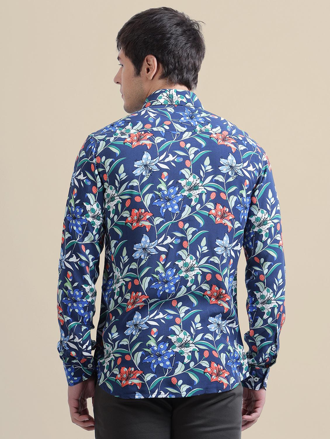 men regular fit printed single pocket casual shirt - 21636362 - Standard Image - 2