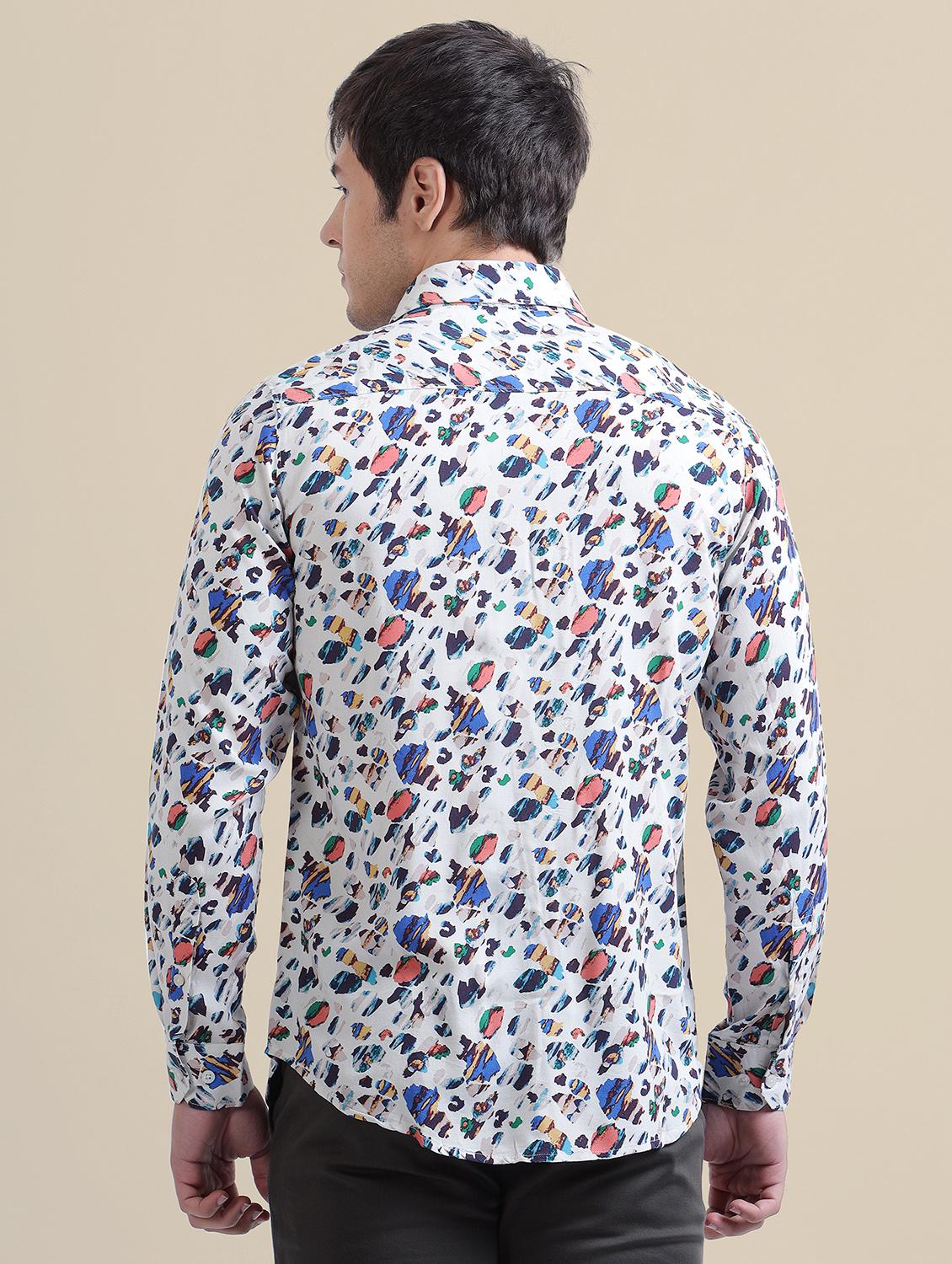 men regular fit printed single pocket casual shirt - 21636364 - Standard Image - 2