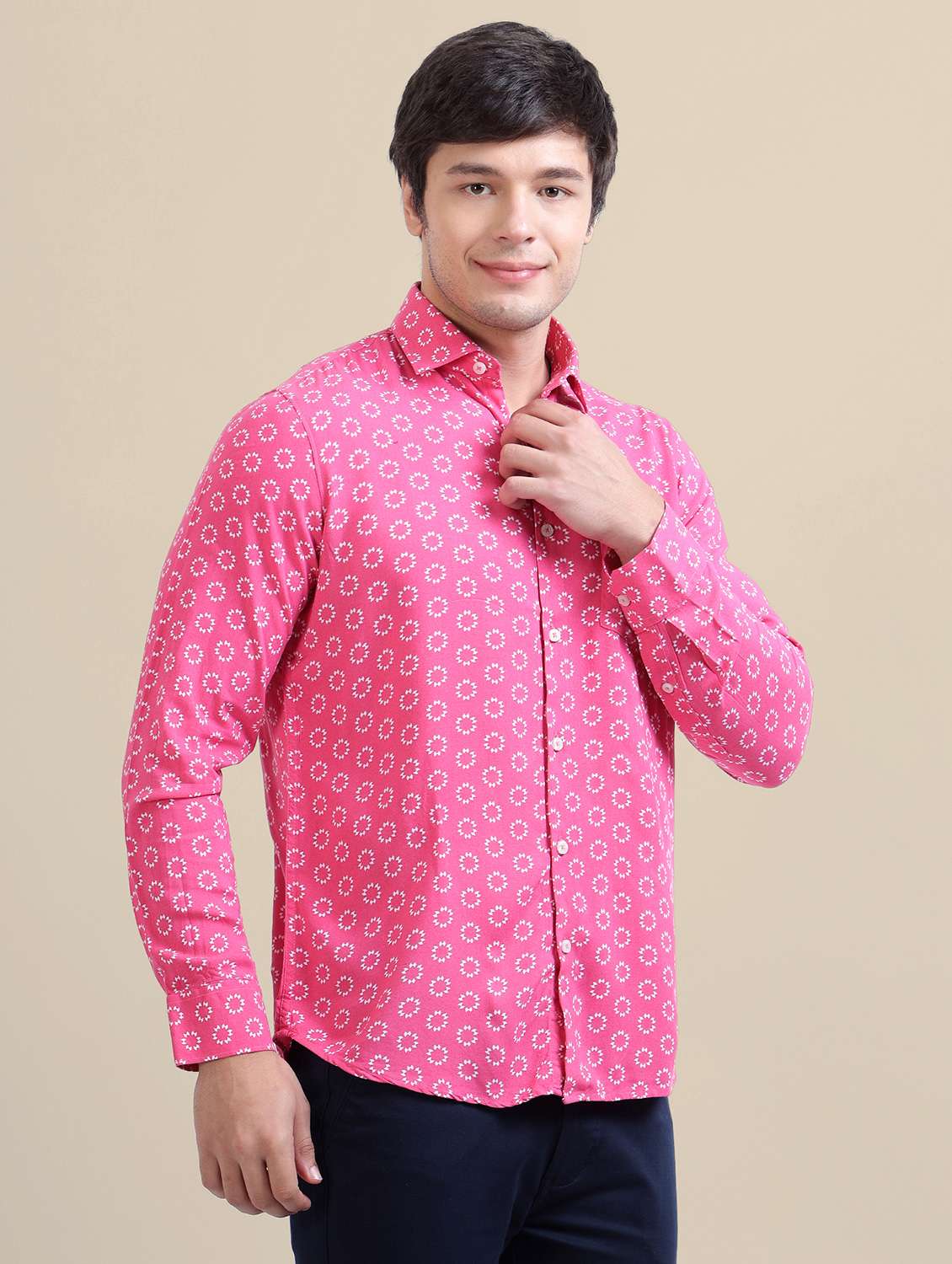 men regular fit printed single pocket casual shirt - 21636387 -  Standard Image - 2