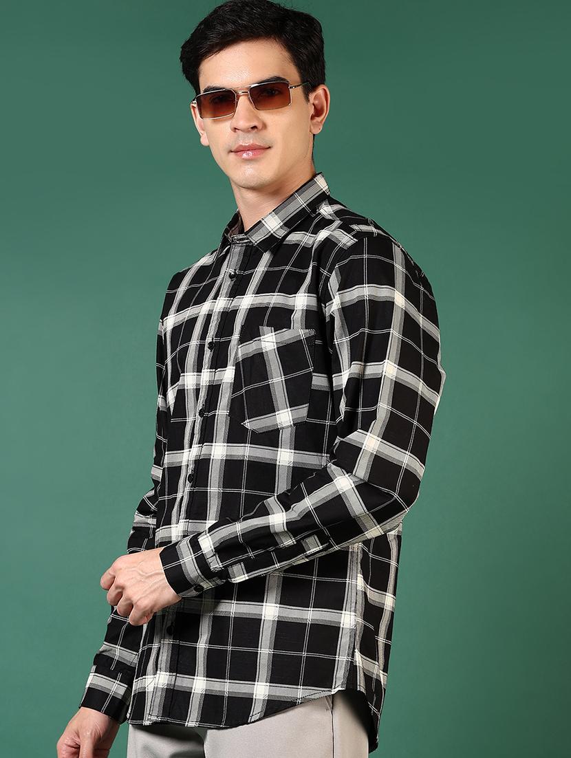 men checkered long sleeves casual shirt - 21636477 - Standard Image - 2