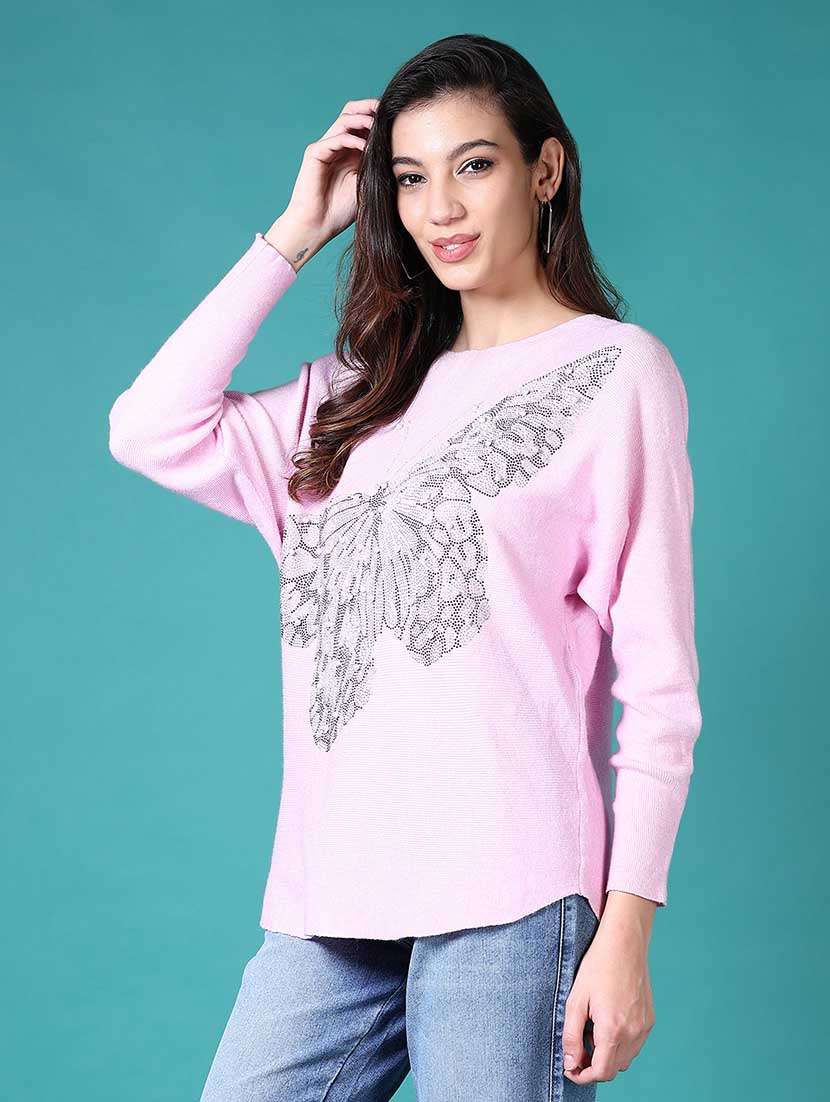 women embellished long sleeves pullover - 21636488 -  Standard Image - 2