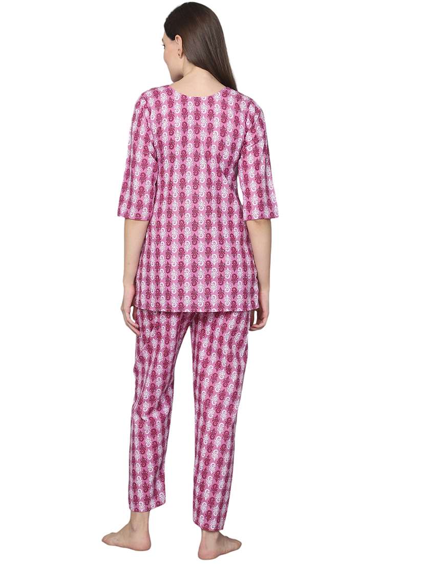 women printed nightwear pyjama set  - 21636599 -  Standard Image - 2