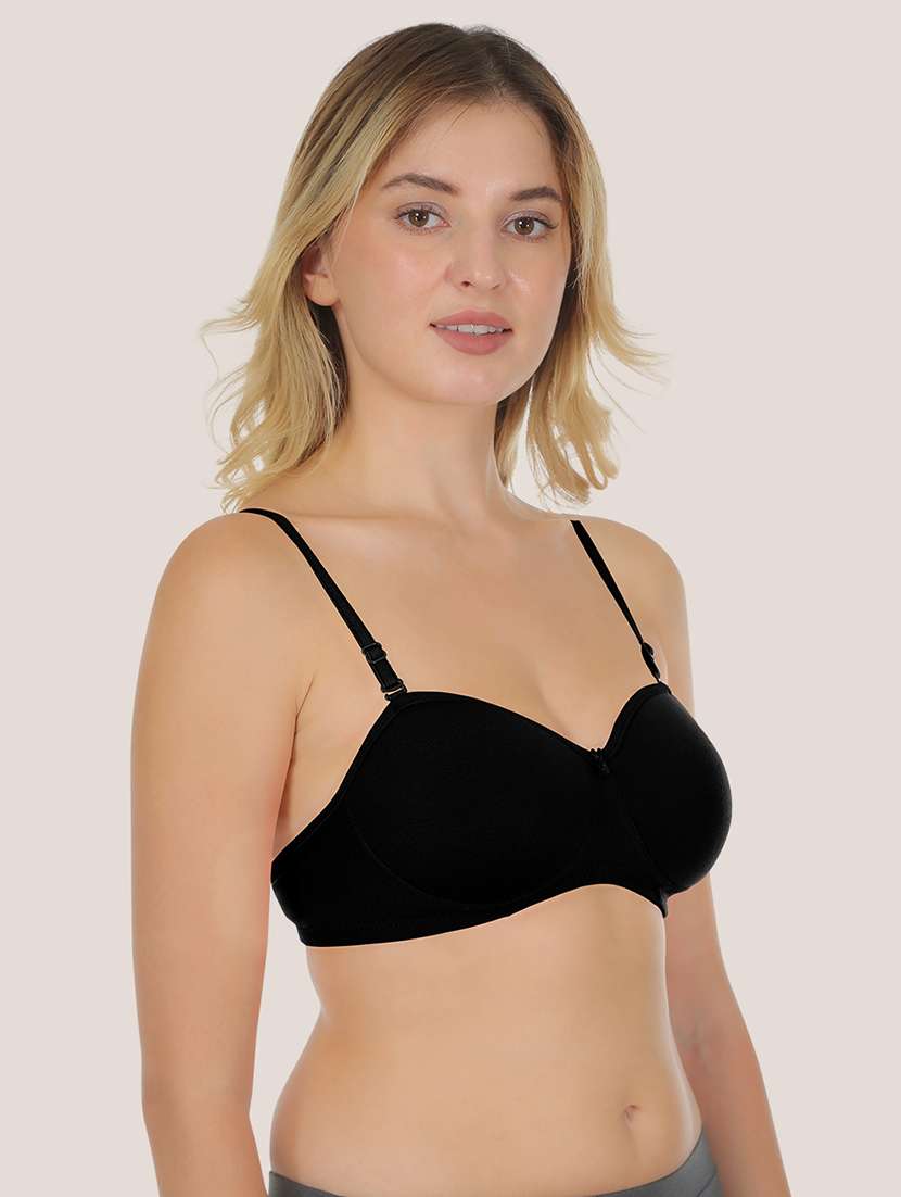 women pack of 2 solid bralette bra combo - 21636606 - Standard Image - 2
