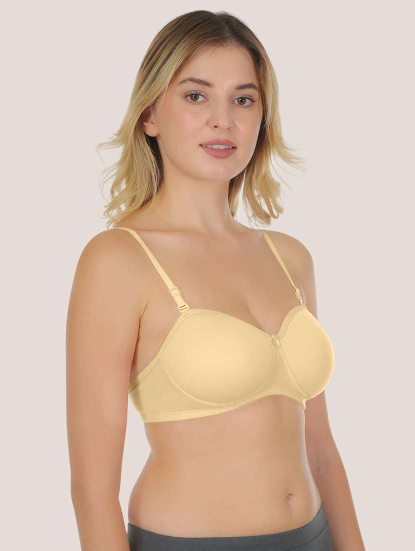 women pack of 2 solid bralette bra combo - 21636608 - Standard Image - 2