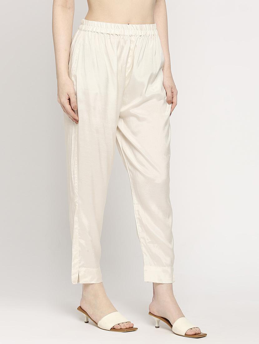 women mid rise solid tapered pant - 21636927 - Standard Image - 2