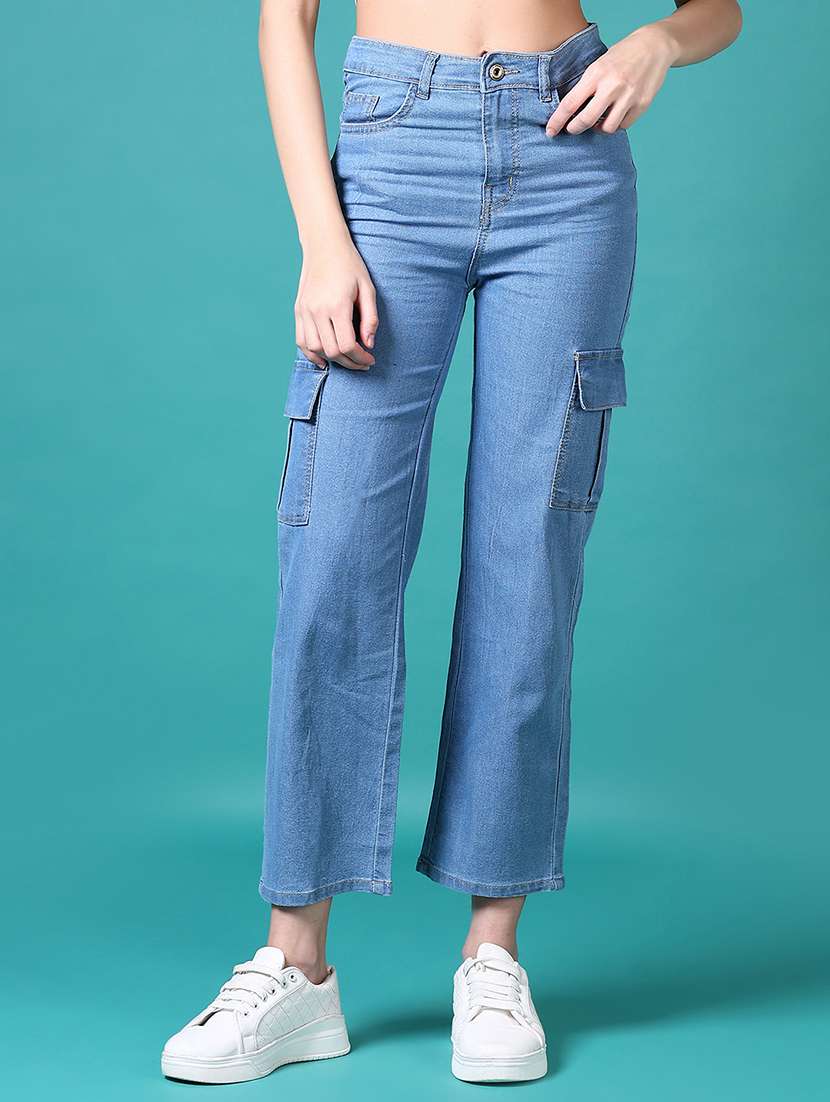 women solid high rise cargo