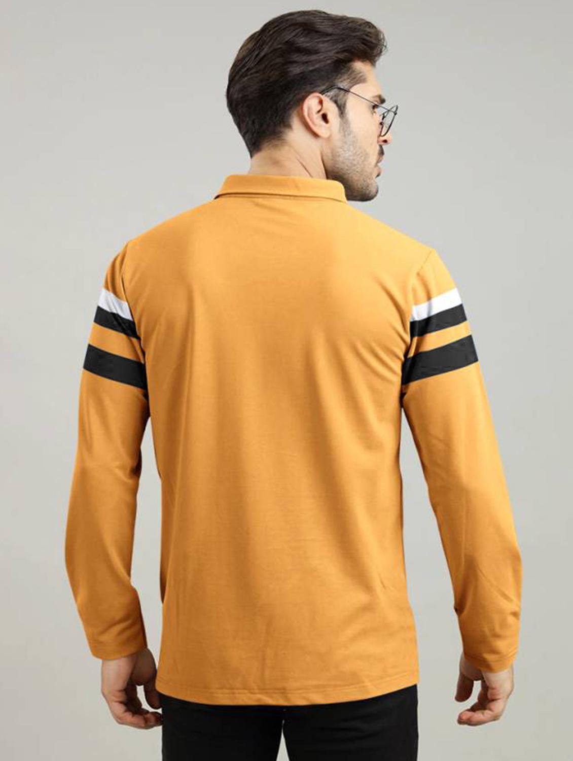 men regular fit striped long sleeve polo t-shirt - 21637683 - Standard Image - 2