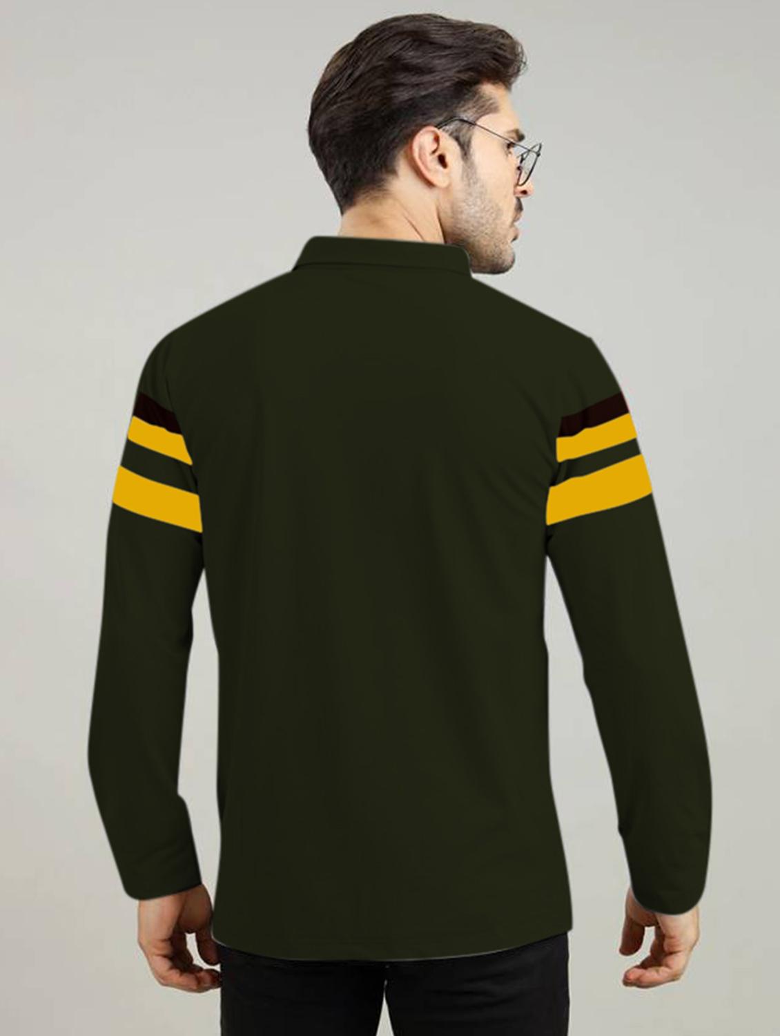 men regular fit striped long sleeve polo t-shirt - 21637688 - Standard Image - 2