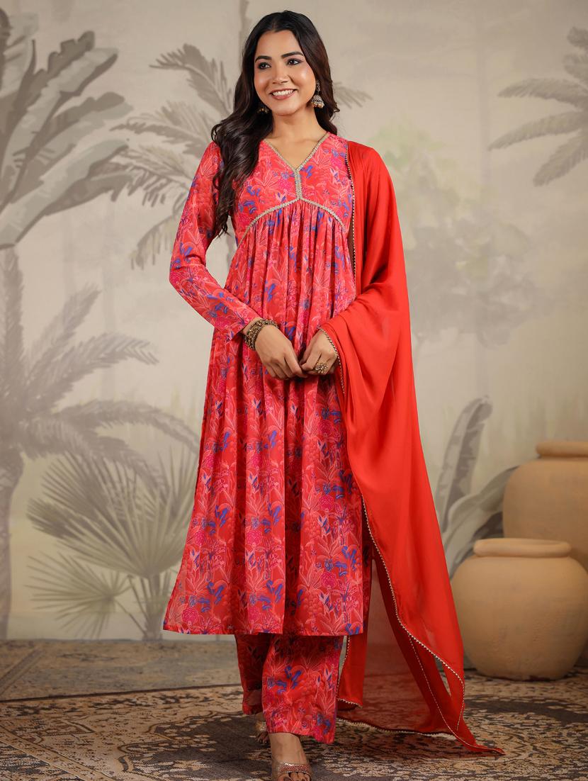 women red floral printed suit set
