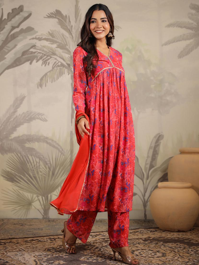 women red floral printed suit set - 21638174 - Standard Image - 2