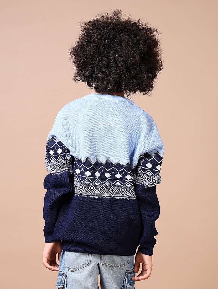boys self design long sleeve sweater - 21638362 -  Standard Image - 2