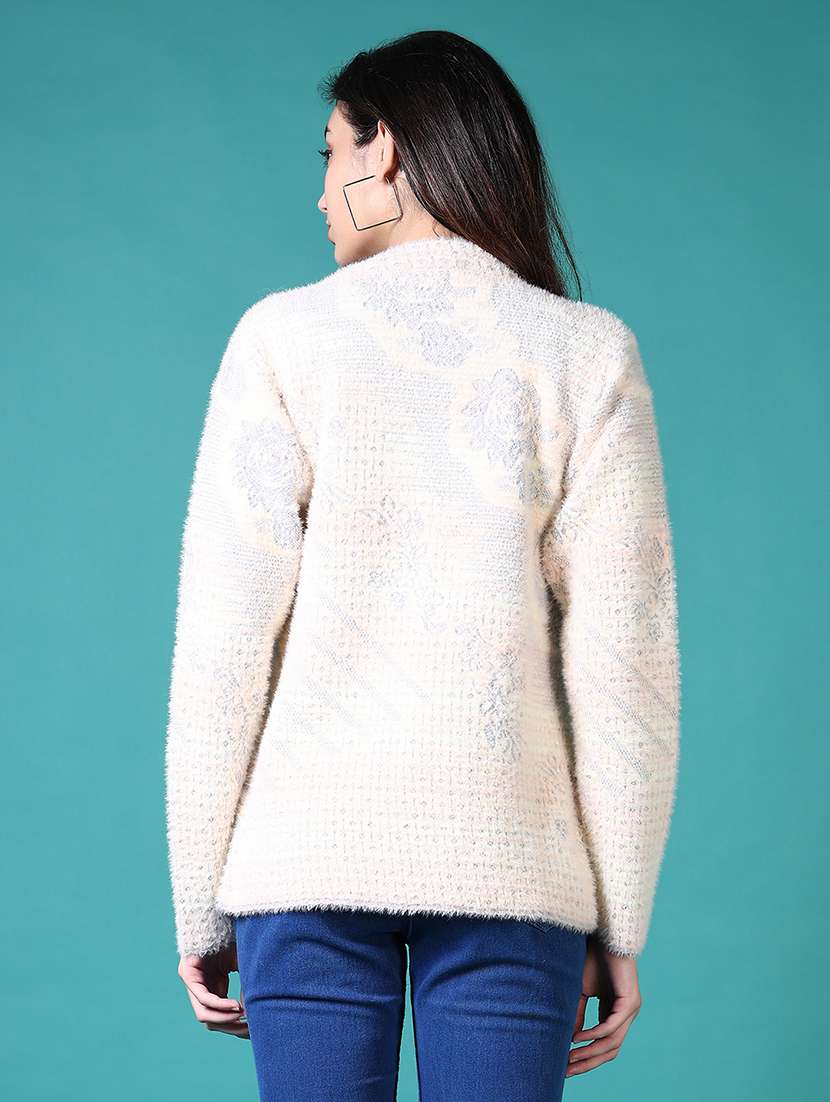 women self design long sleeve cardigan - 21638383 -  Standard Image - 2