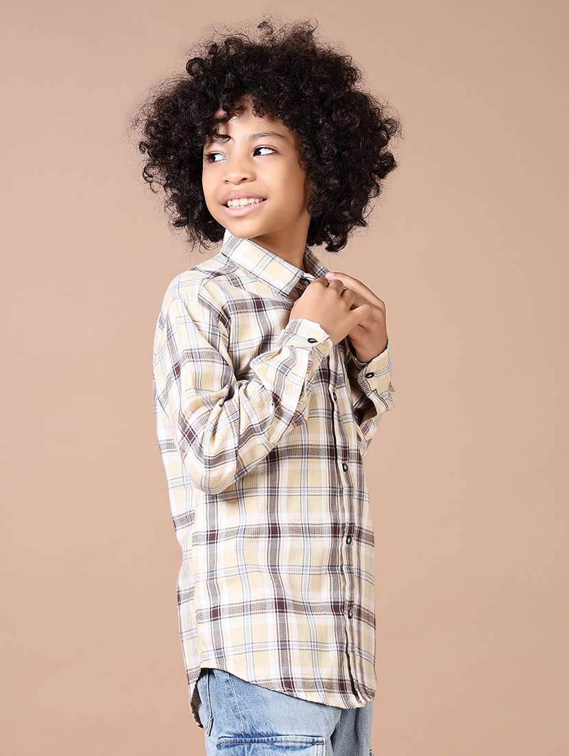 boys checkered long sleeve casual shirt - 21638421 -  Standard Image - 2