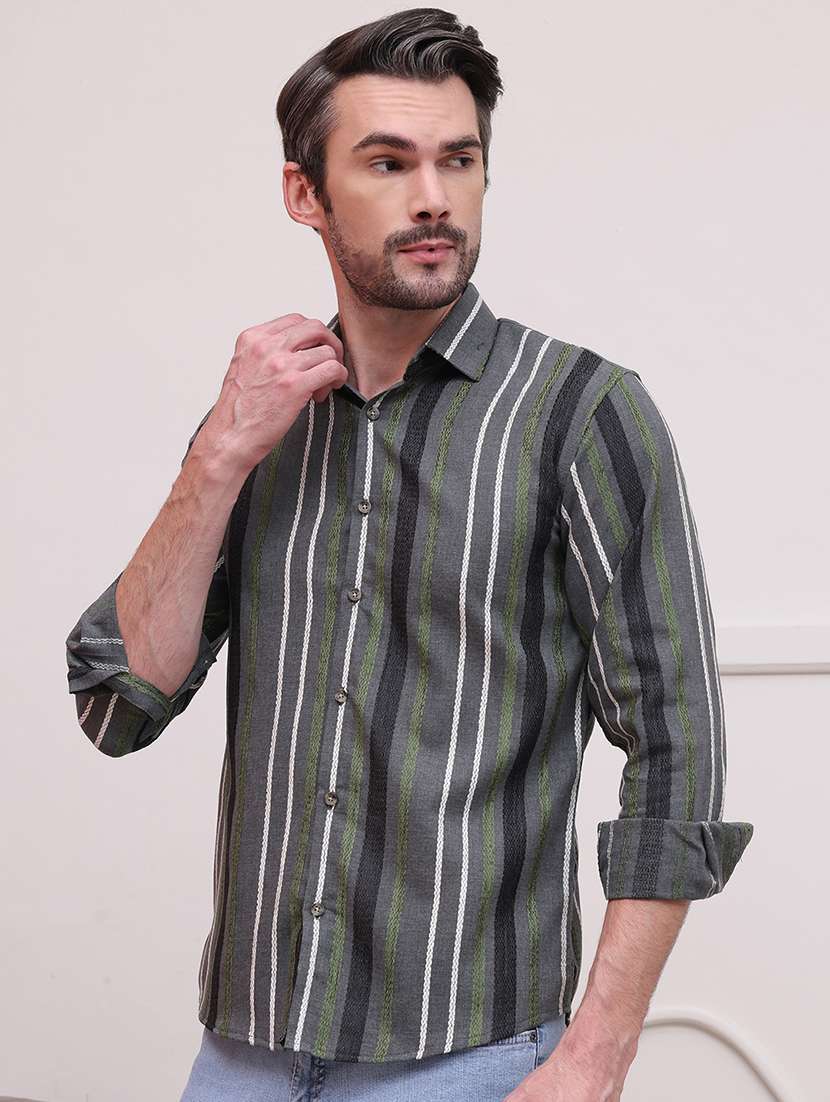 men regular fit striped casual shirt  - 21638579 -  Standard Image - 2