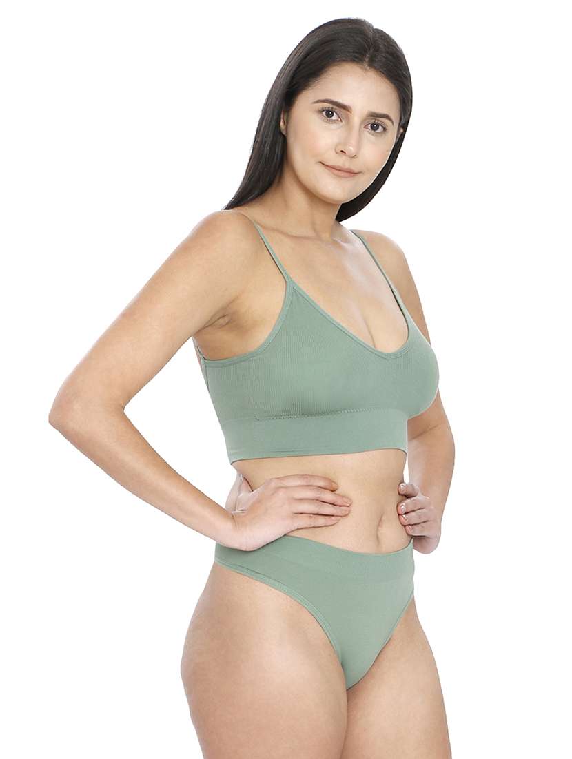 Women Solid Bra And Panty Set - 21638625 -  Standard Image - 2