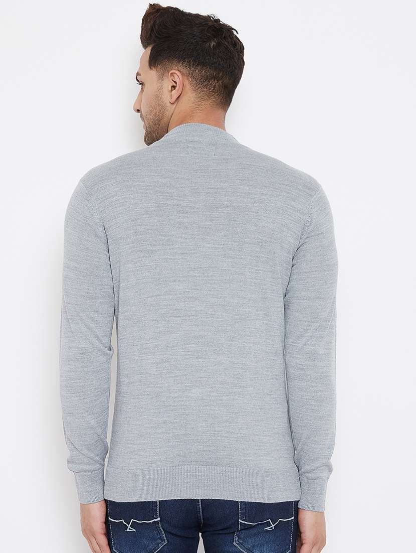 men slim fit solid long sleeve woolen pullover - 21638704 -  Standard Image - 2
