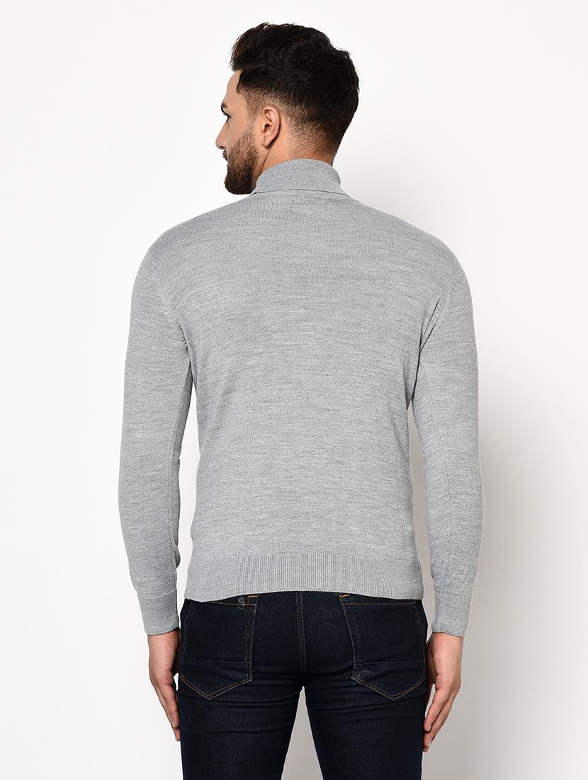 men slim fit solid long sleeve woolen pullover - 21638712 - Standard Image - 2