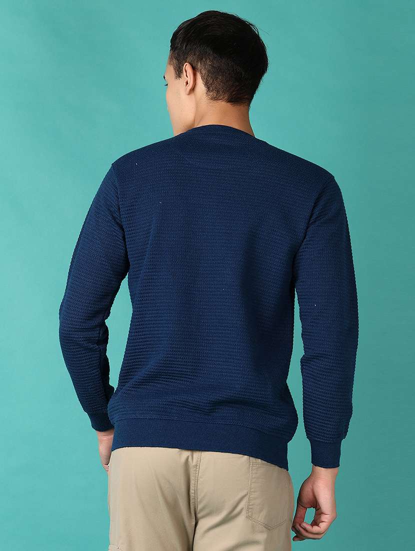 men self design long sleeve regular fit pullover - 21638791 - Standard Image - 2
