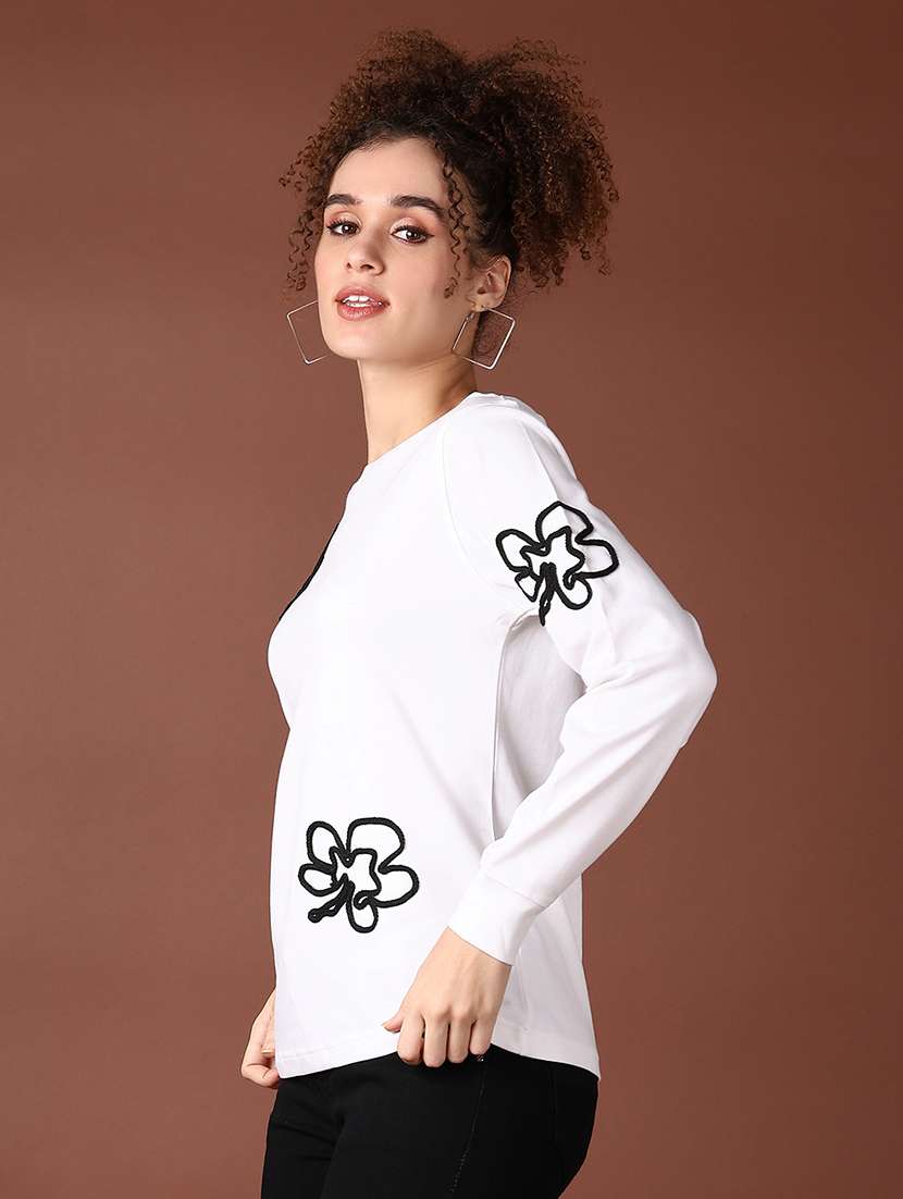 women long sleeves embroidered sweatshirt - 21638809 -  Standard Image - 2