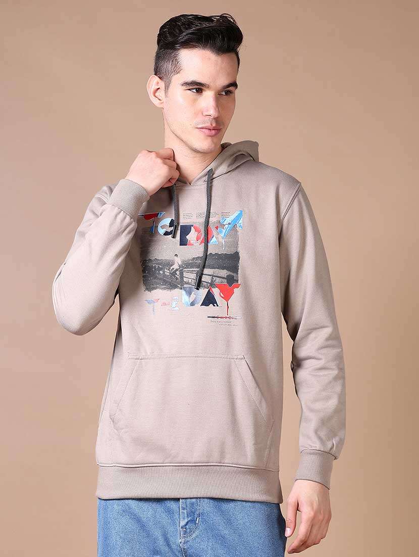 men chest print long sleeve sweatshirt