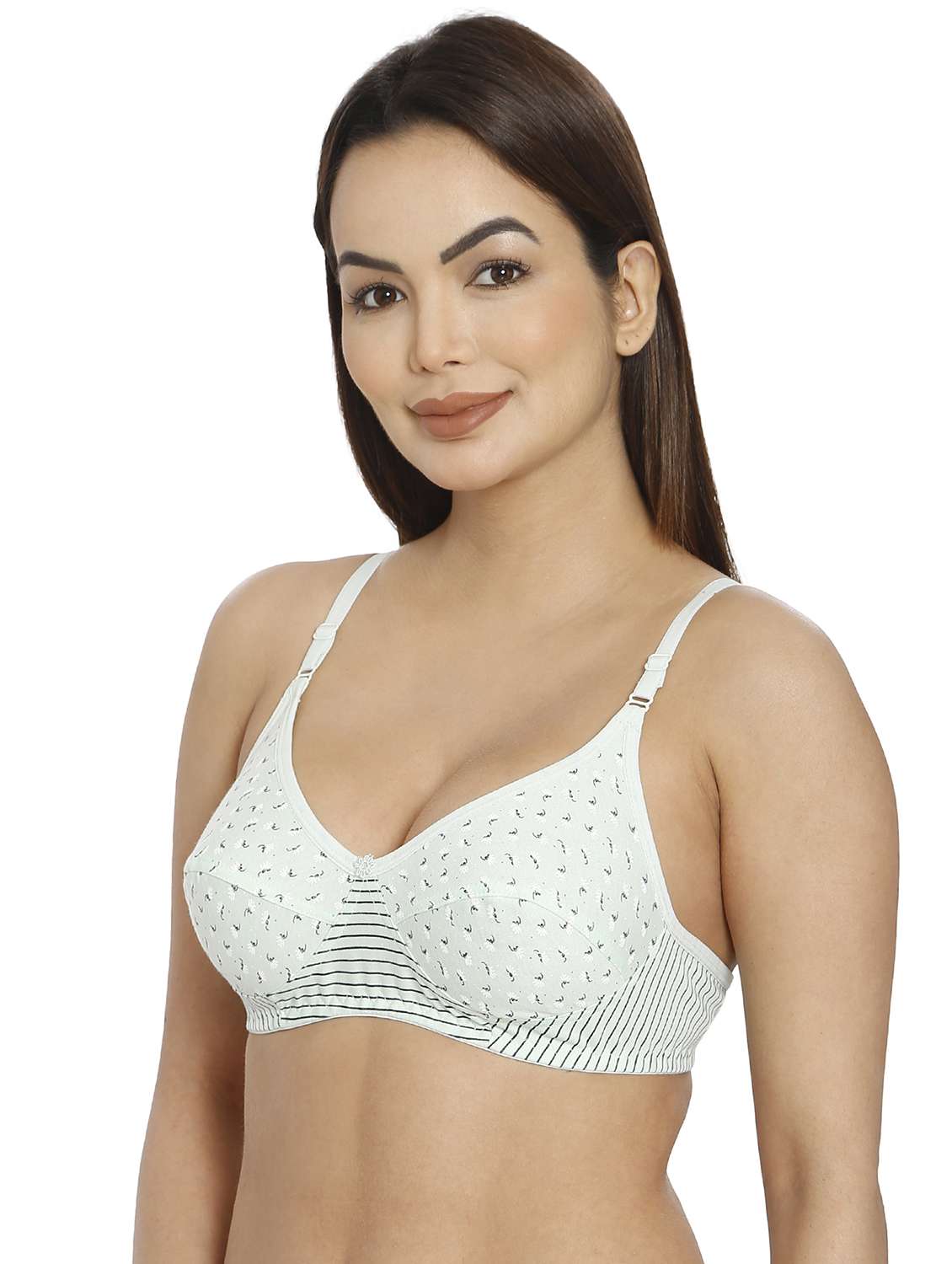 women sea green cotton blend regular bra - 21638867 -  Standard Image - 2