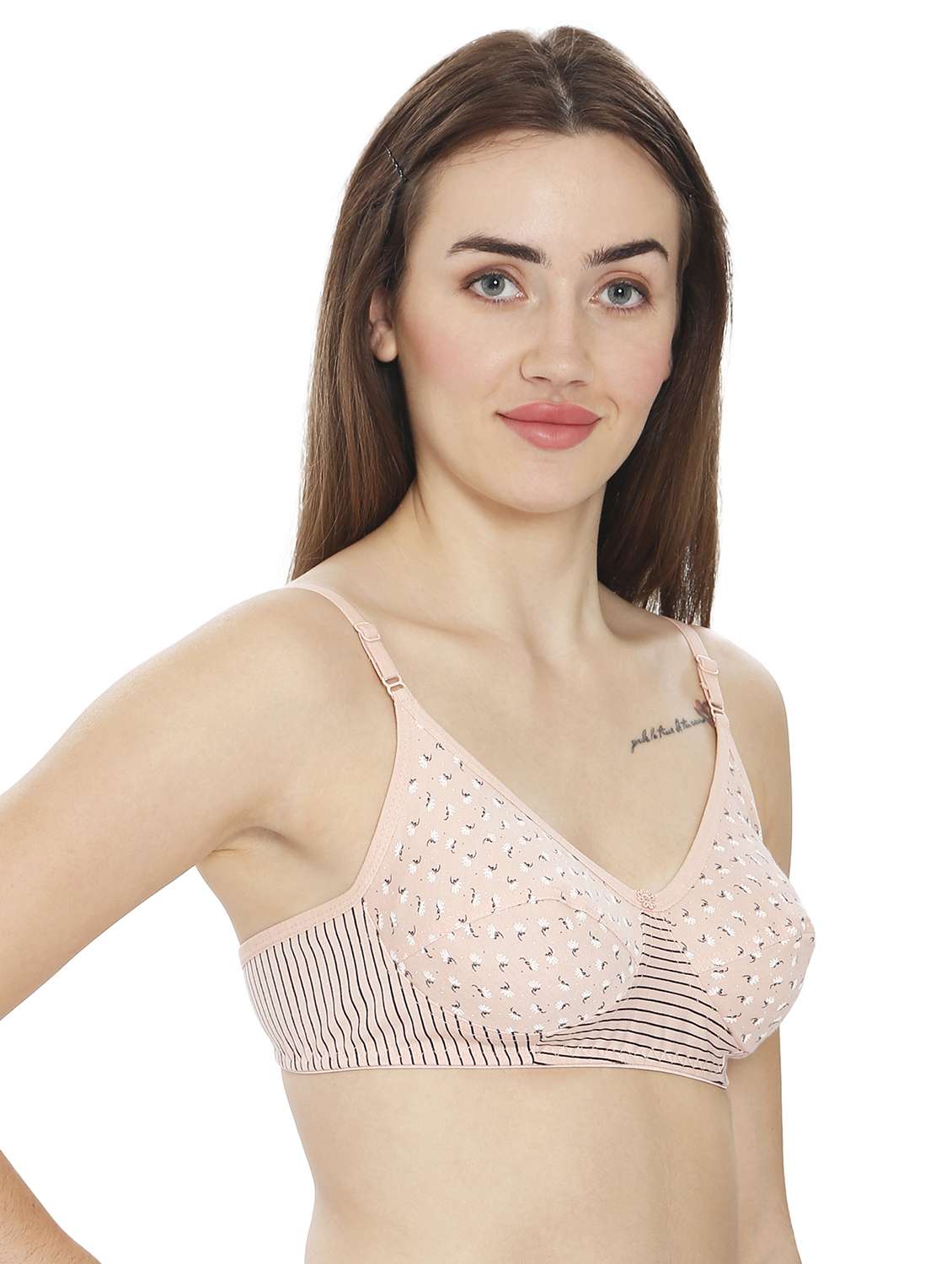 women printed cotton blend regular bra - 21638869 -  Standard Image - 2