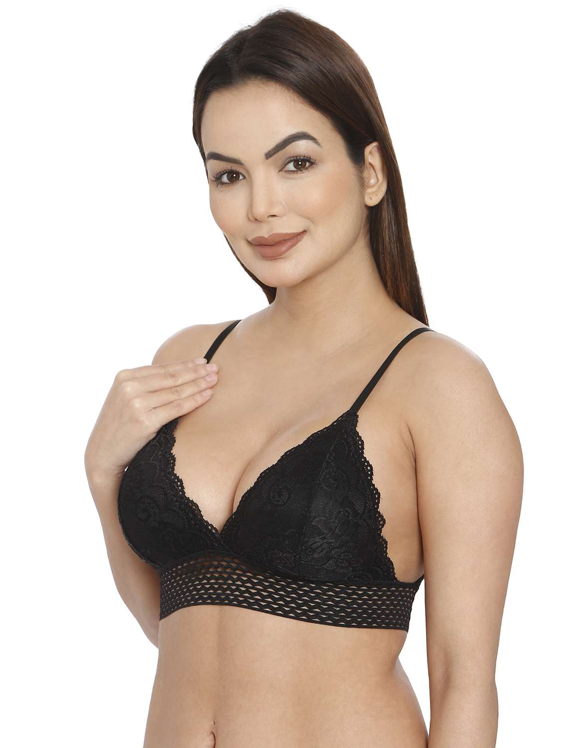 women black nylon regular bra - 21638871 -  Standard Image - 2