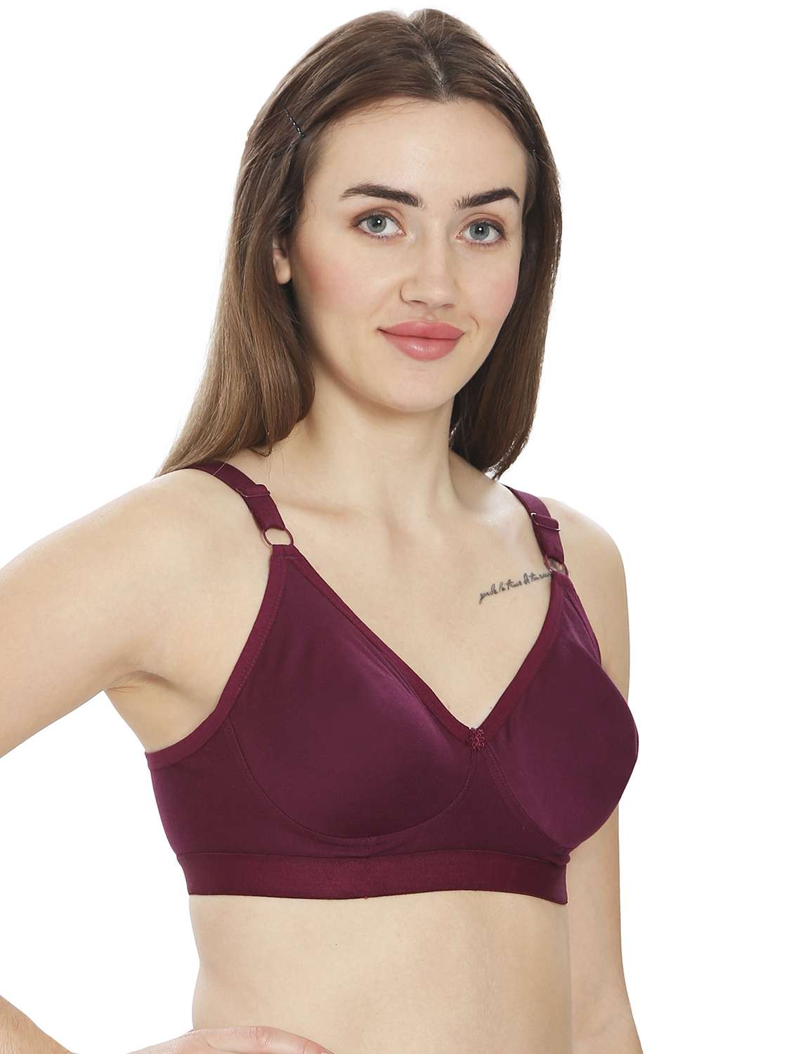 women plain cotton blend regular bra - 21638879 -  Standard Image - 2